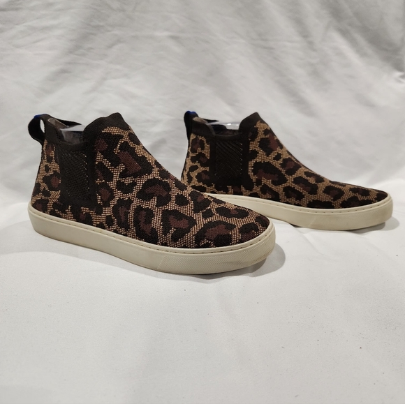 Rothy's The Chelsea Wildcat Leopard Print Sneakers. Size 8 - Picture 3 of 10